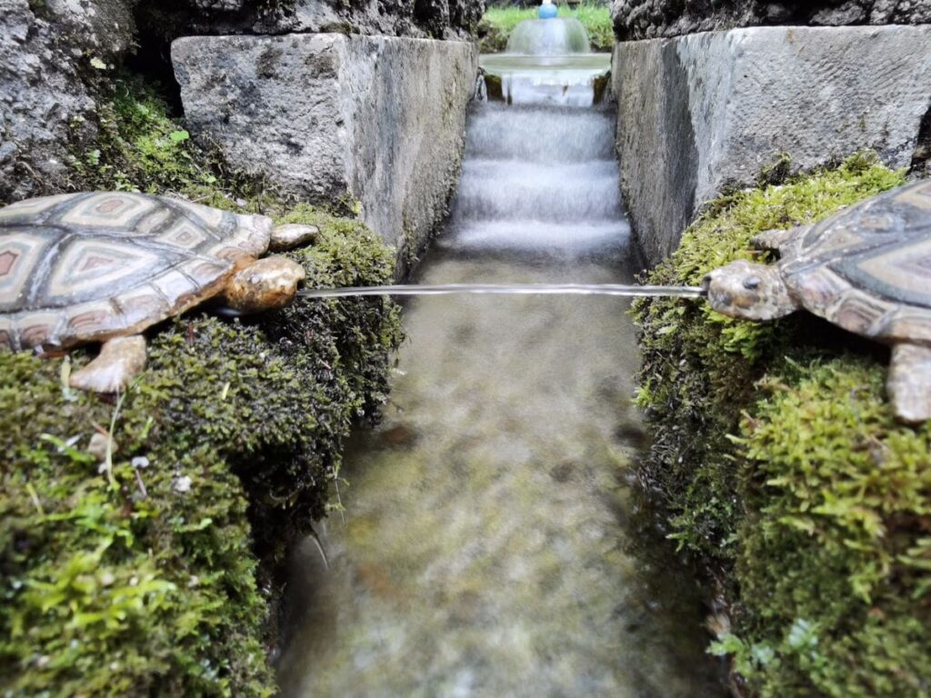 Salzburg Sehenswürdigkeiten bei den Wasserspielen Hellbrunn - mit den filigranen Schildkröten