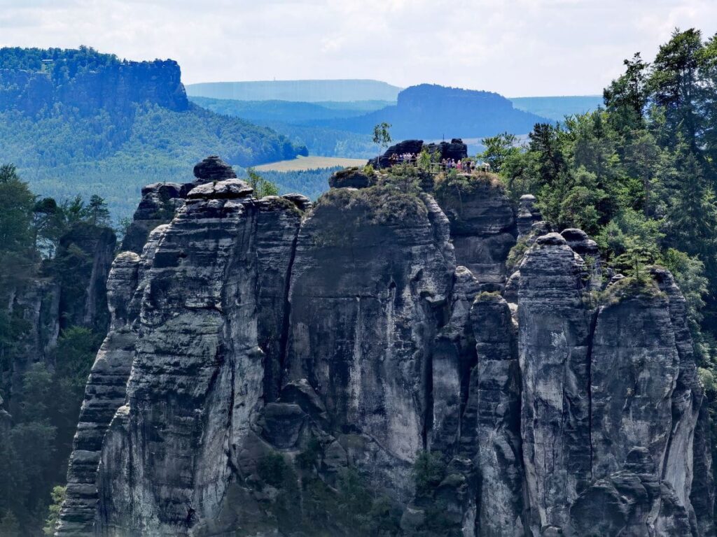 Einer der berühmten Aussichtspunkte auf der Bastei